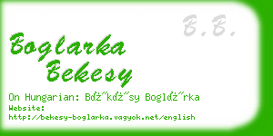 boglarka bekesy business card